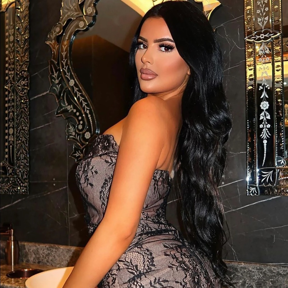 -Reflectively Refractive:Black Lace Embellished Corset Dress~ - Picture 4 of 17